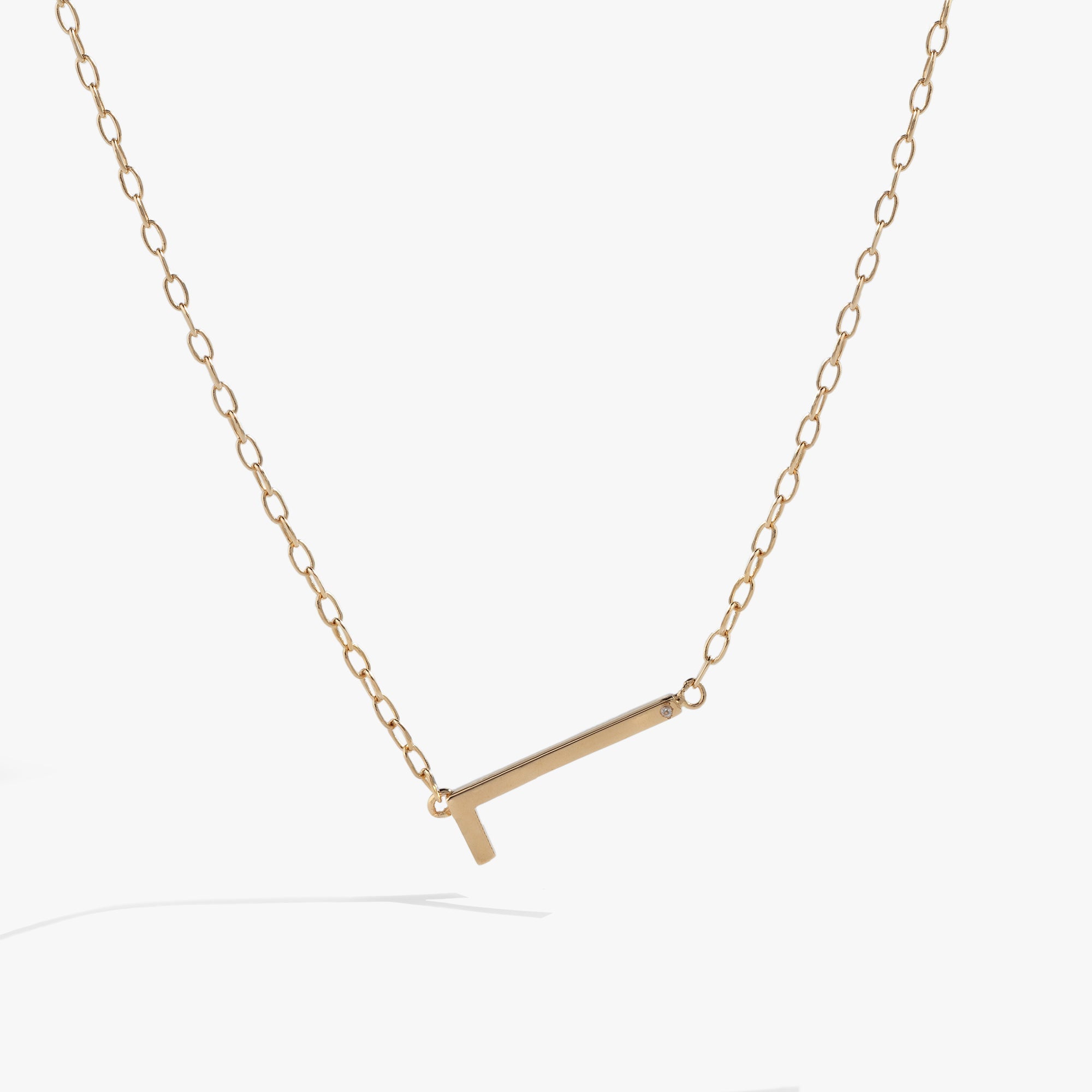 Precious Elongated Initial Necklace L 14kt Gold Over .925 Sterling Silver | Alex and Ani