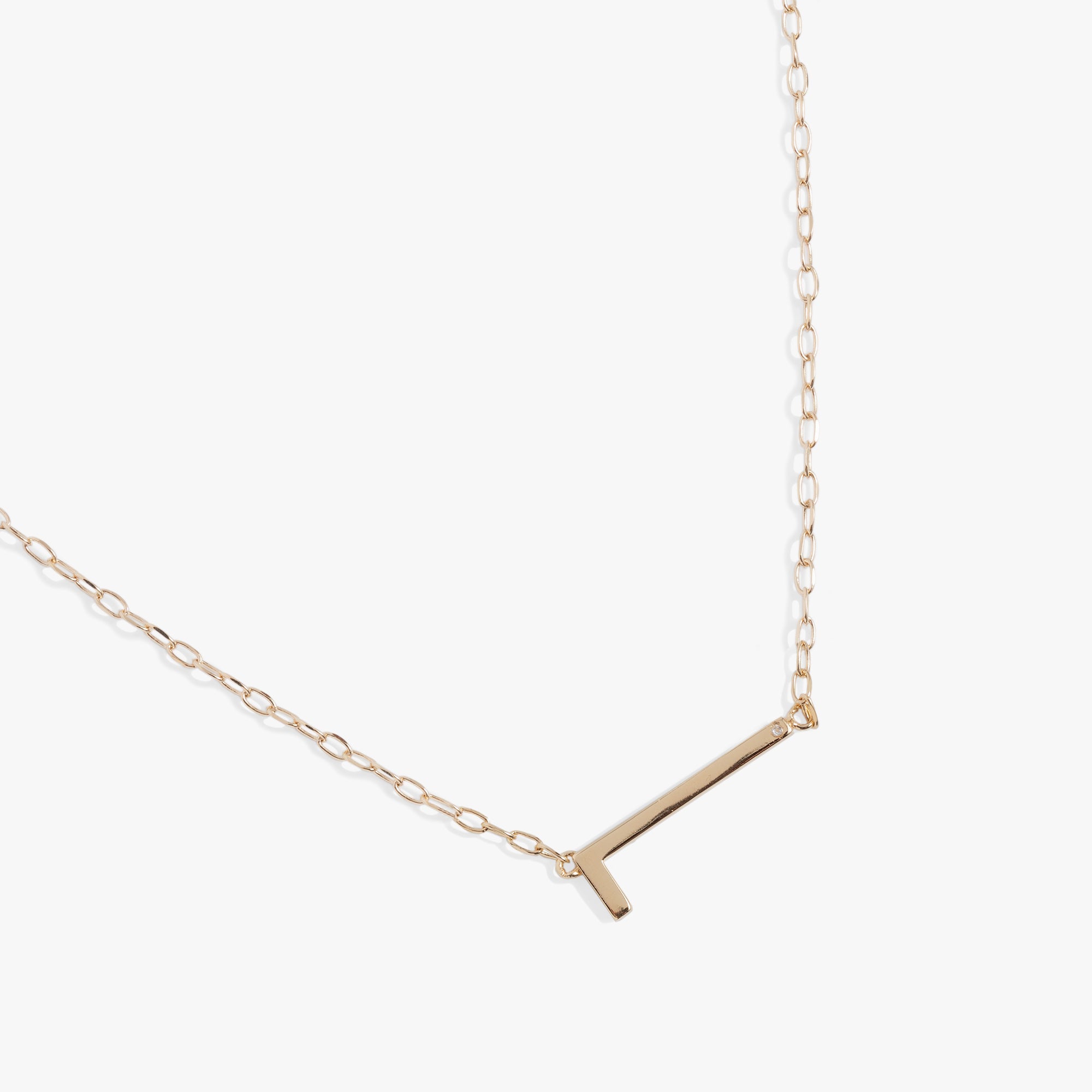 Precious Elongated Initial Necklace L 14kt Gold Over .925 Sterling Silver | Alex and Ani