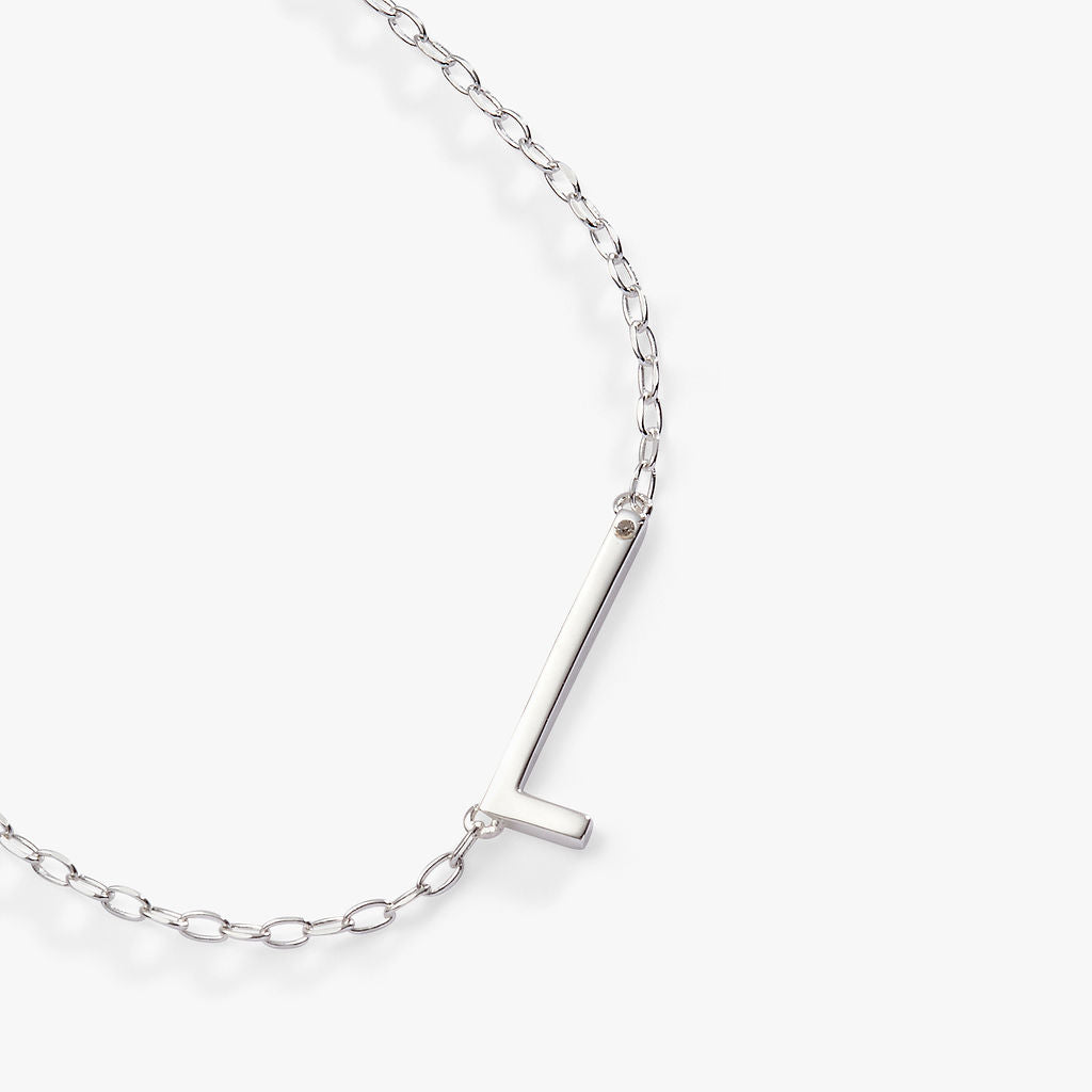 Precious Elongated Initial Necklace L 14kt Gold Over .925 Sterling Silver | Alex and Ani