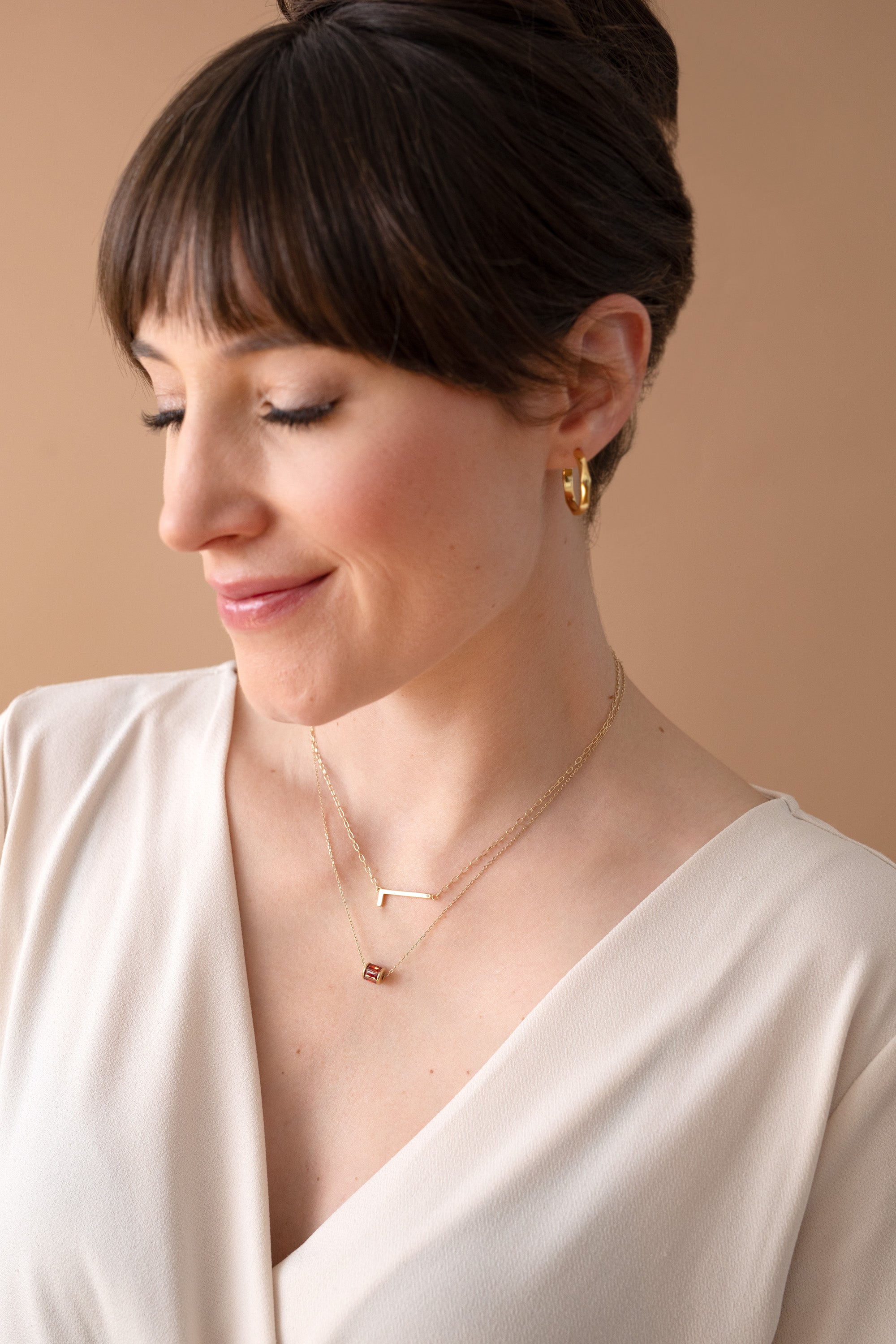 Precious Elongated Initial Necklace L 14kt Gold Over .925 Sterling Silver | Alex and Ani