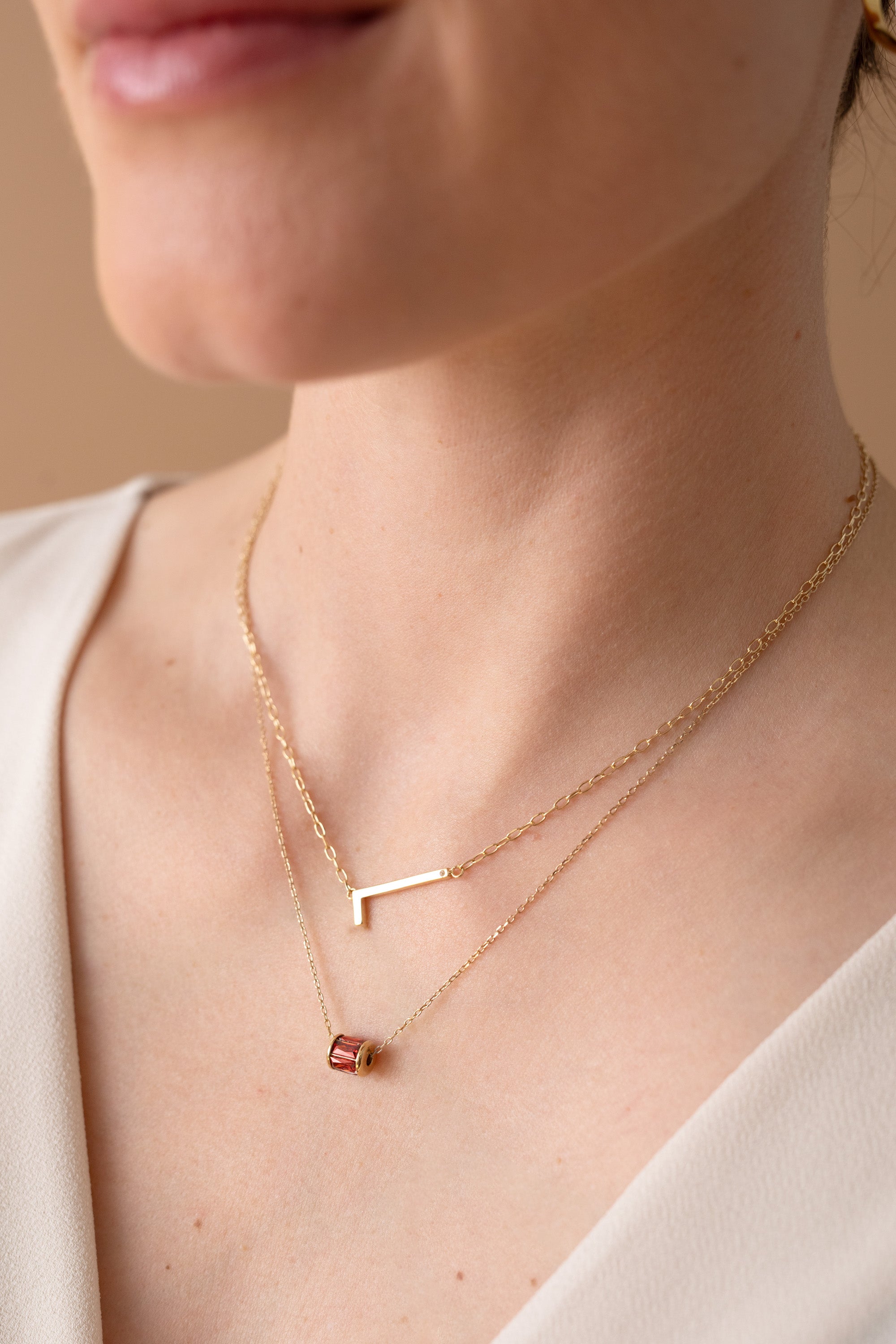 Precious Elongated Initial Necklace L 14kt Gold Over .925 Sterling Silver | Alex and Ani