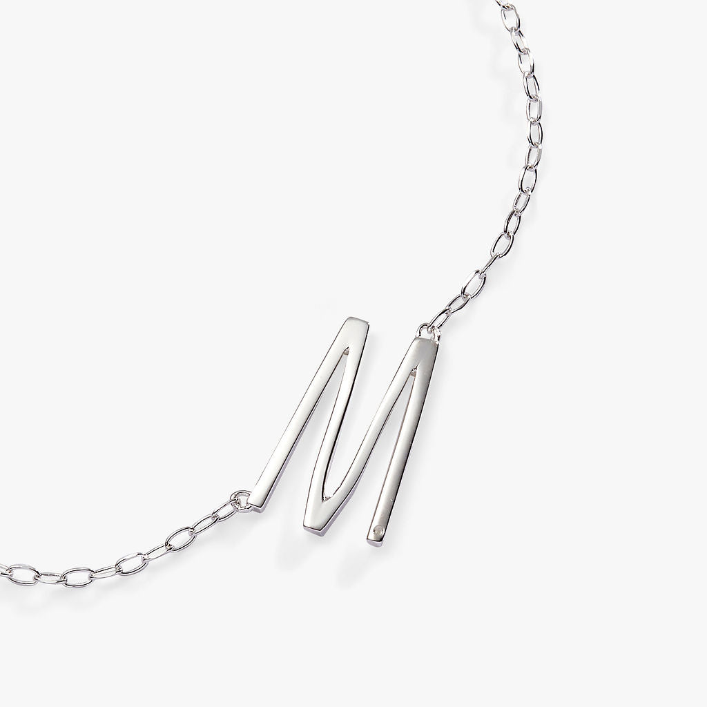 Precious Elongated Initial Necklace M 14kt Gold Over .925 Sterling Silver | Alex and Ani