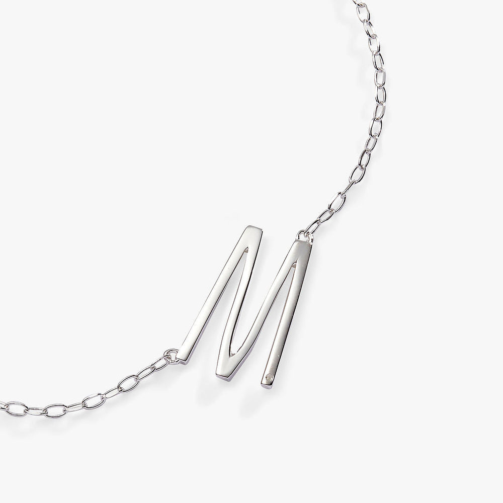 Precious Elongated Initial Necklace M 14kt Gold Over .925 Sterling Silver | Alex and Ani
