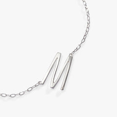 Precious Elongated Initial Necklace M 14kt Gold Over .925 Sterling Silver | Alex and Ani