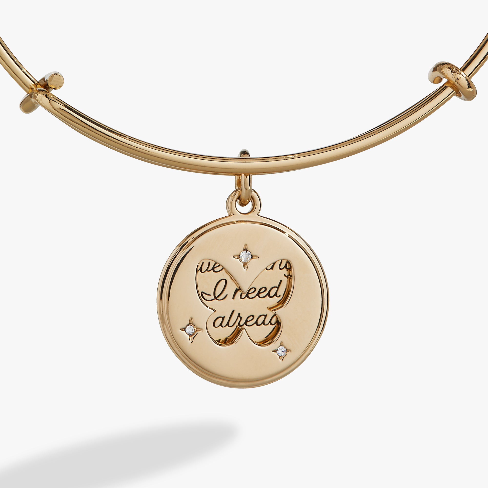 Hidden Message Butterfly Affirmation Bangle Gold | Alex and Ani