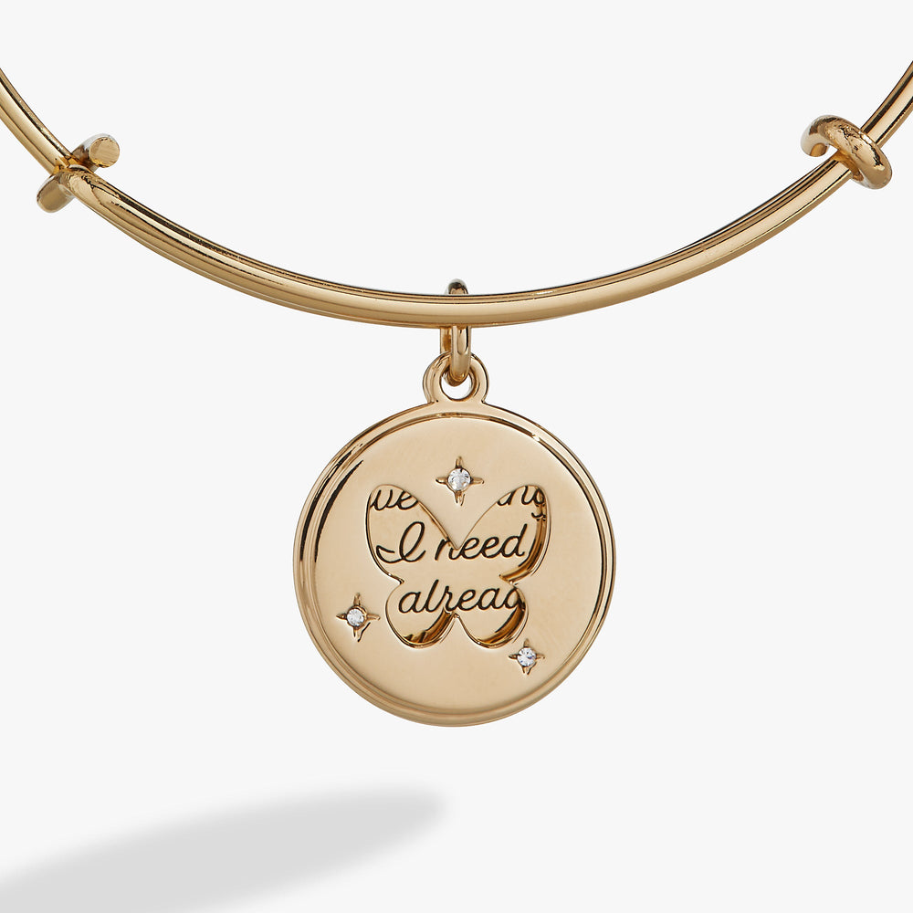 Hidden Message Butterfly Affirmation Bangle Gold | Alex and Ani