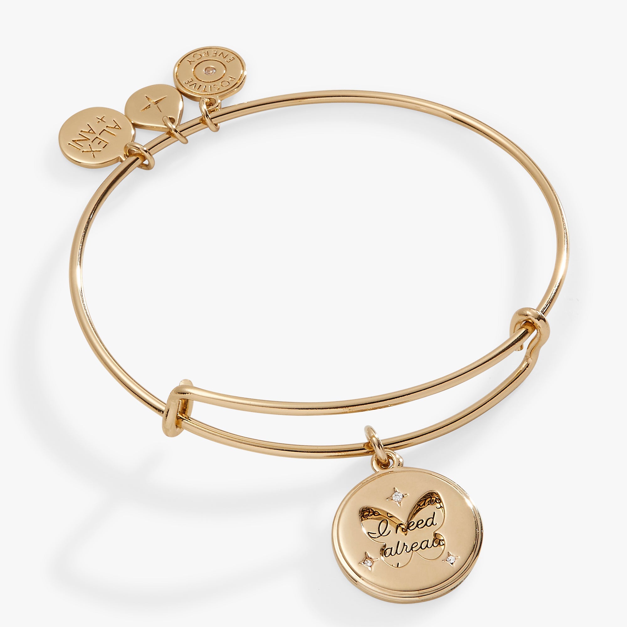 Hidden Message Butterfly Affirmation Bangle Gold | Alex and Ani