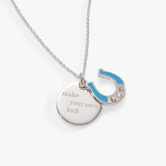 “Make Your Own Luck” Duo Charm Pendant Necklace Silver | Alex and Ani
