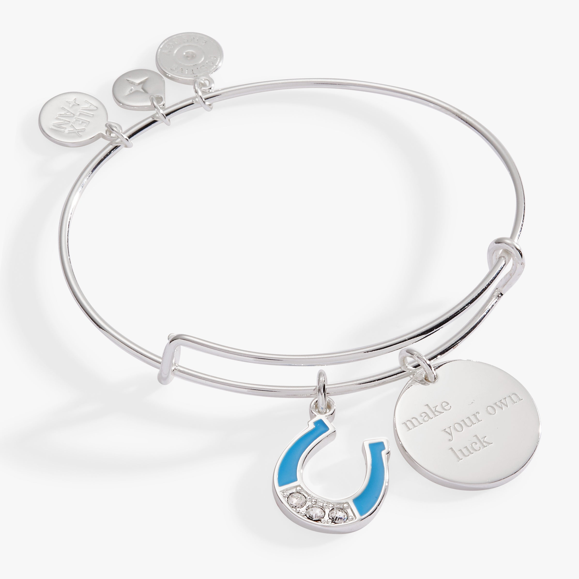 “Make Your Own Luck” Duo Charm Bangle Silver | Alex and Ani
