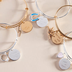 “Make Your Own Luck” Duo Charm Bangle Silver | Alex and Ani