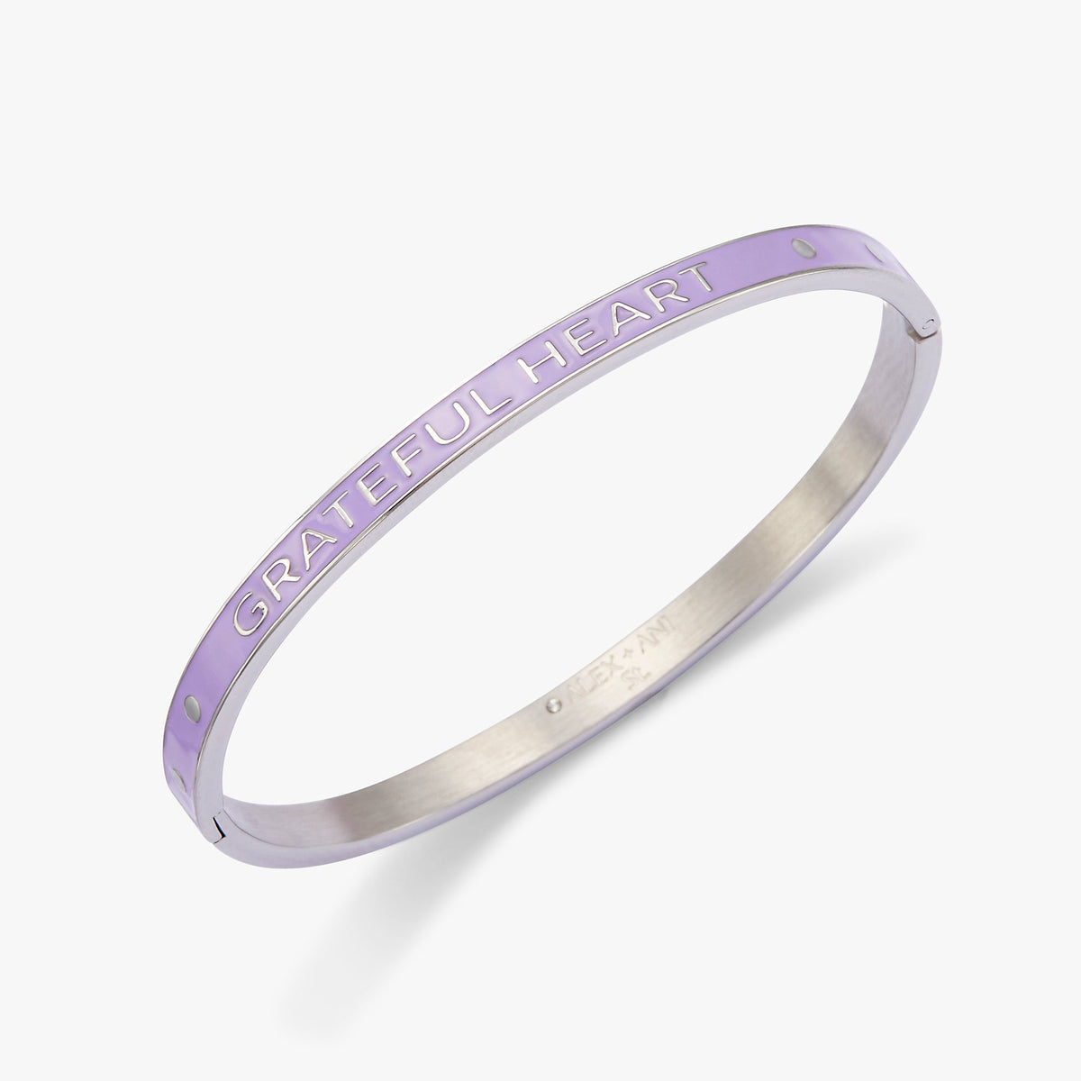 Grateful Heart, Abundant Life' Hinge Bangle
    
    
    
       Stainless Steel Silver | Alex and Ani