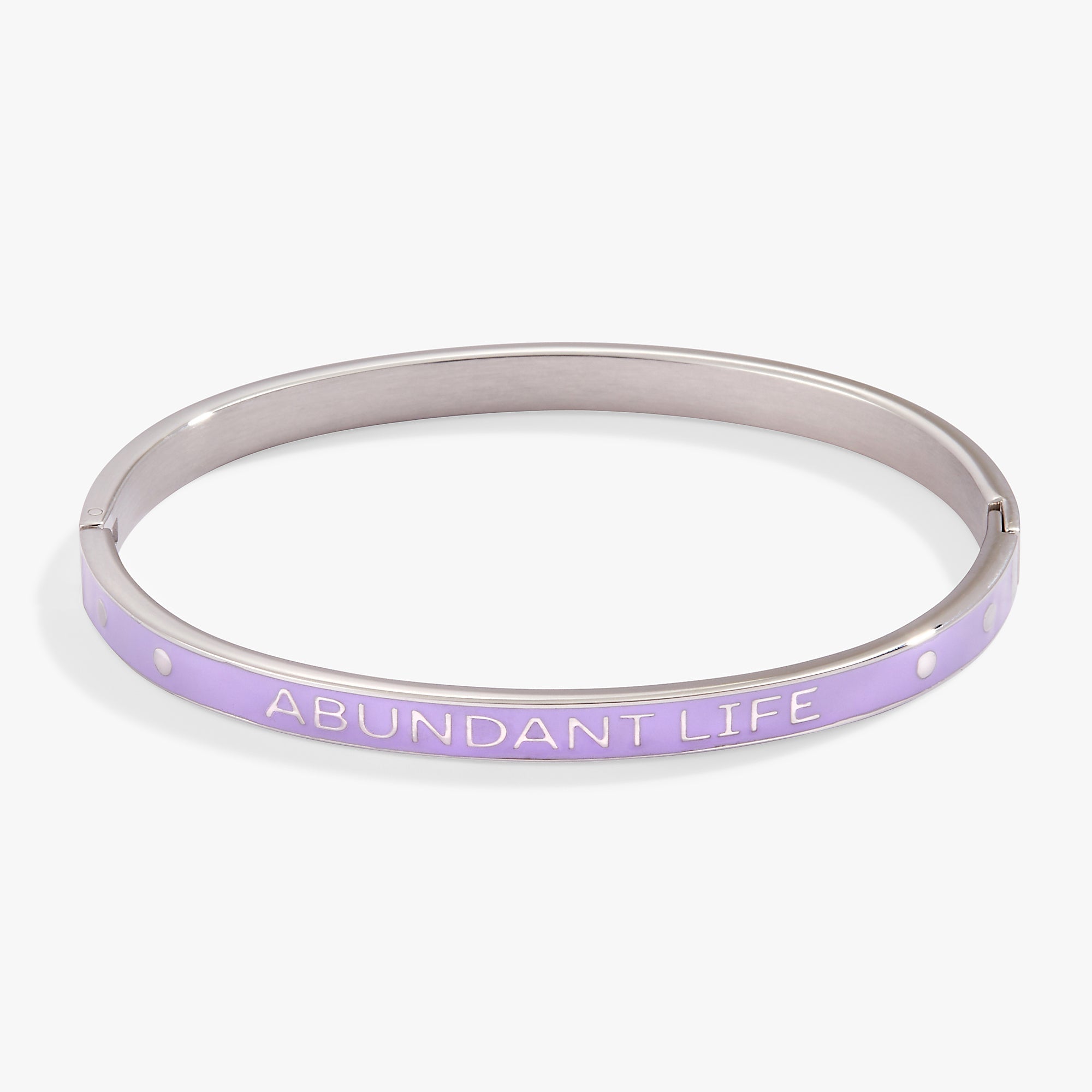 Grateful Heart, Abundant Life' Hinge Bangle
    
    
    
       Stainless Steel Silver | Alex and Ani