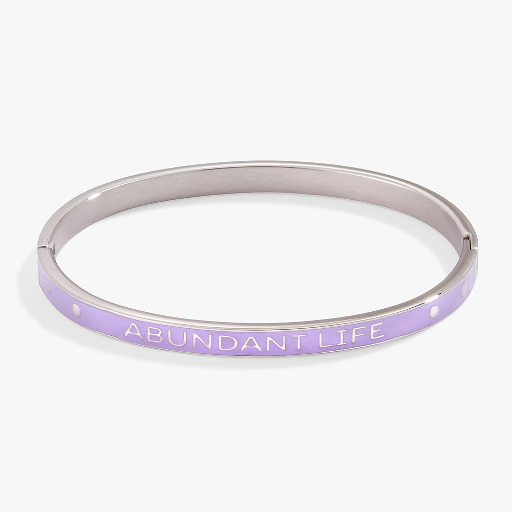 Grateful Heart, Abundant Life' Hinge Bangle
    
    
    
       Stainless Steel Silver | Alex and Ani