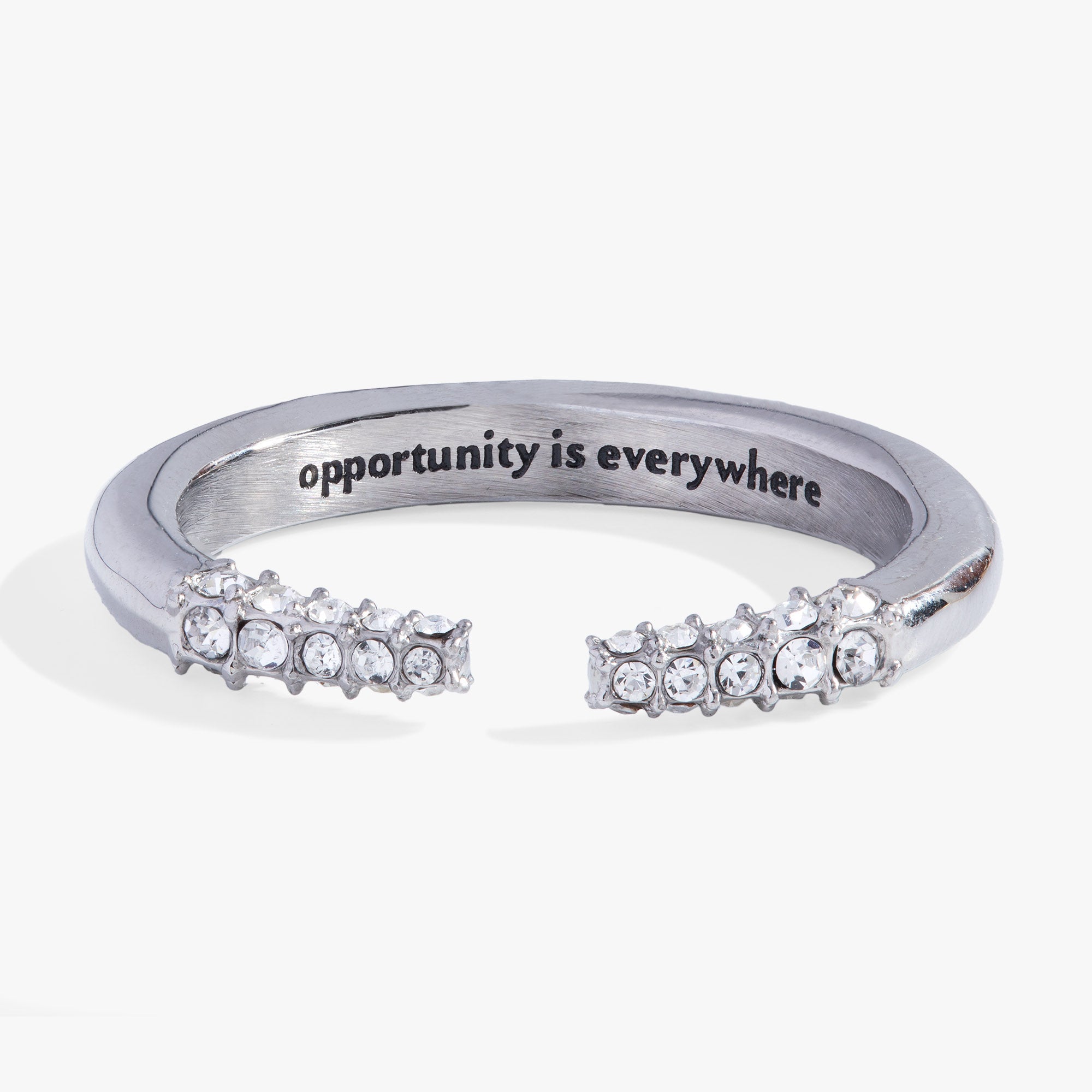 Mantra Tusk Ring-Opportunity is everywhere Stainless Steel Silver | Alex and Ani
