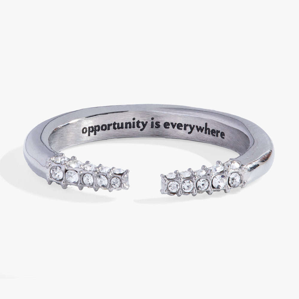 Mantra Tusk Ring-Opportunity is everywhere Stainless Steel Silver | Alex and Ani