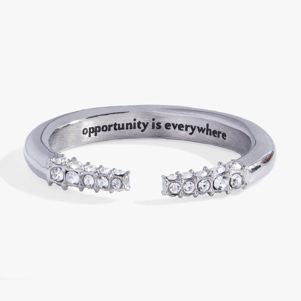 Mantra Tusk Ring-Opportunity is everywhere Stainless Steel Silver | Alex and Ani