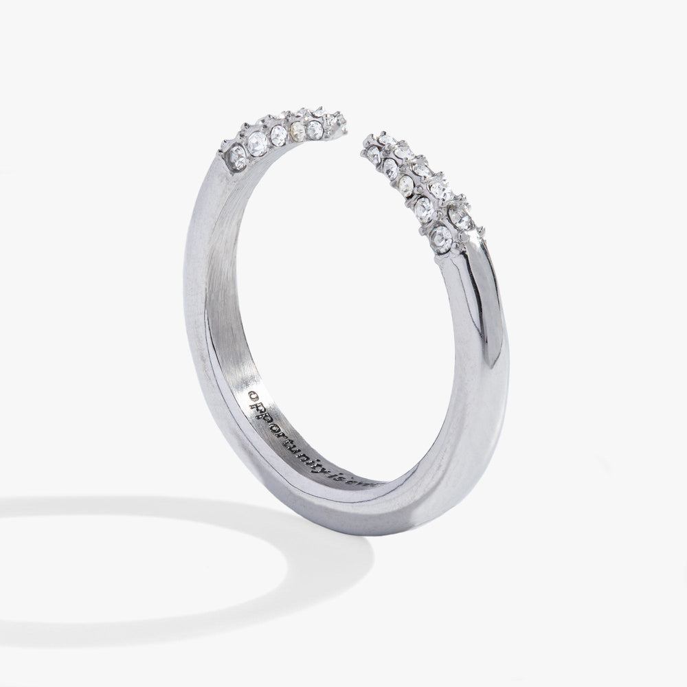 Mantra Tusk Ring-Opportunity is everywhere Stainless Steel Silver | Alex and Ani
