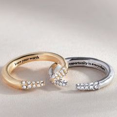 Mantra Tusk Ring-Opportunity is everywhere Stainless Steel Silver | Alex and Ani