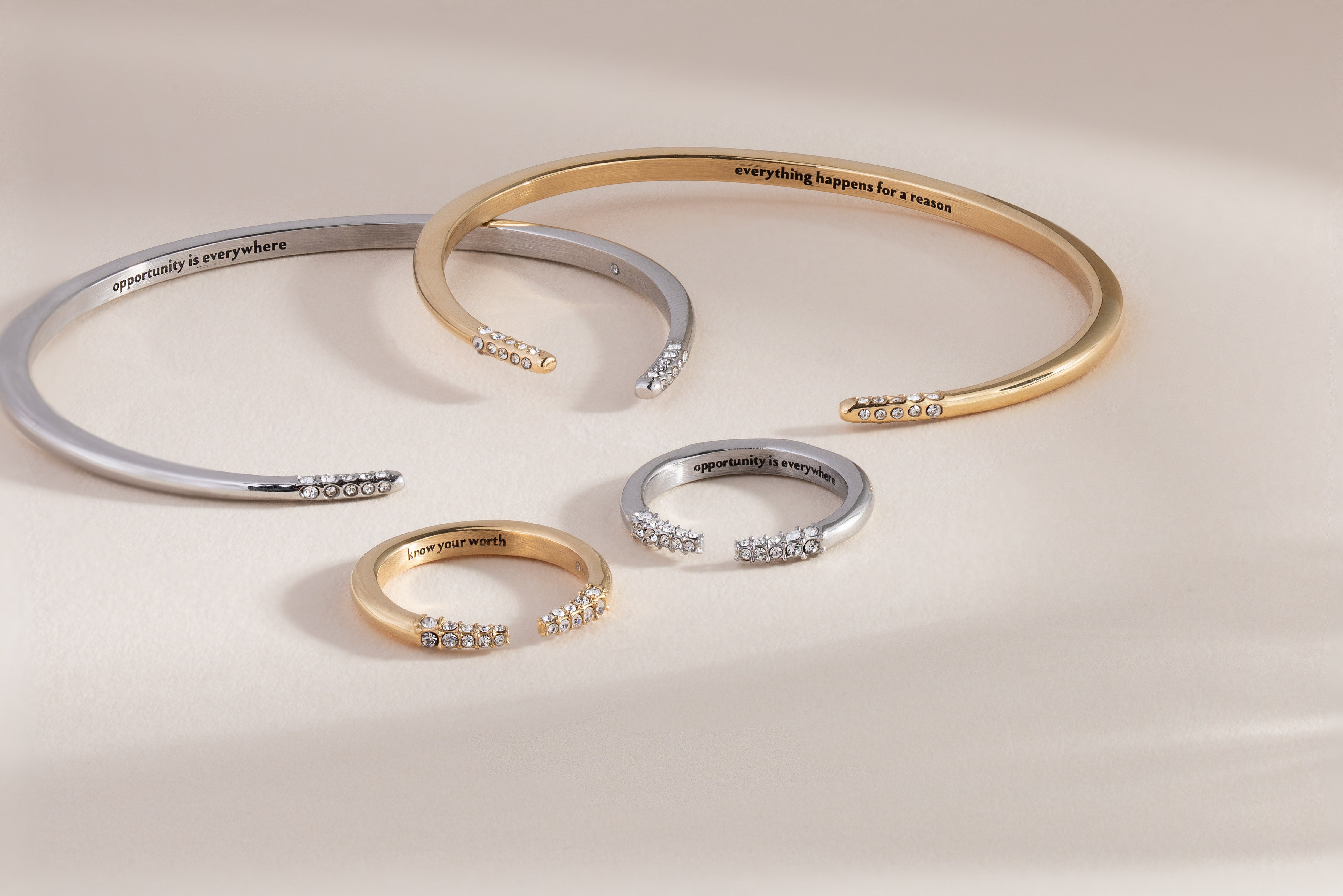 Mantra Tusk Ring-Opportunity is everywhere Stainless Steel Silver | Alex and Ani
