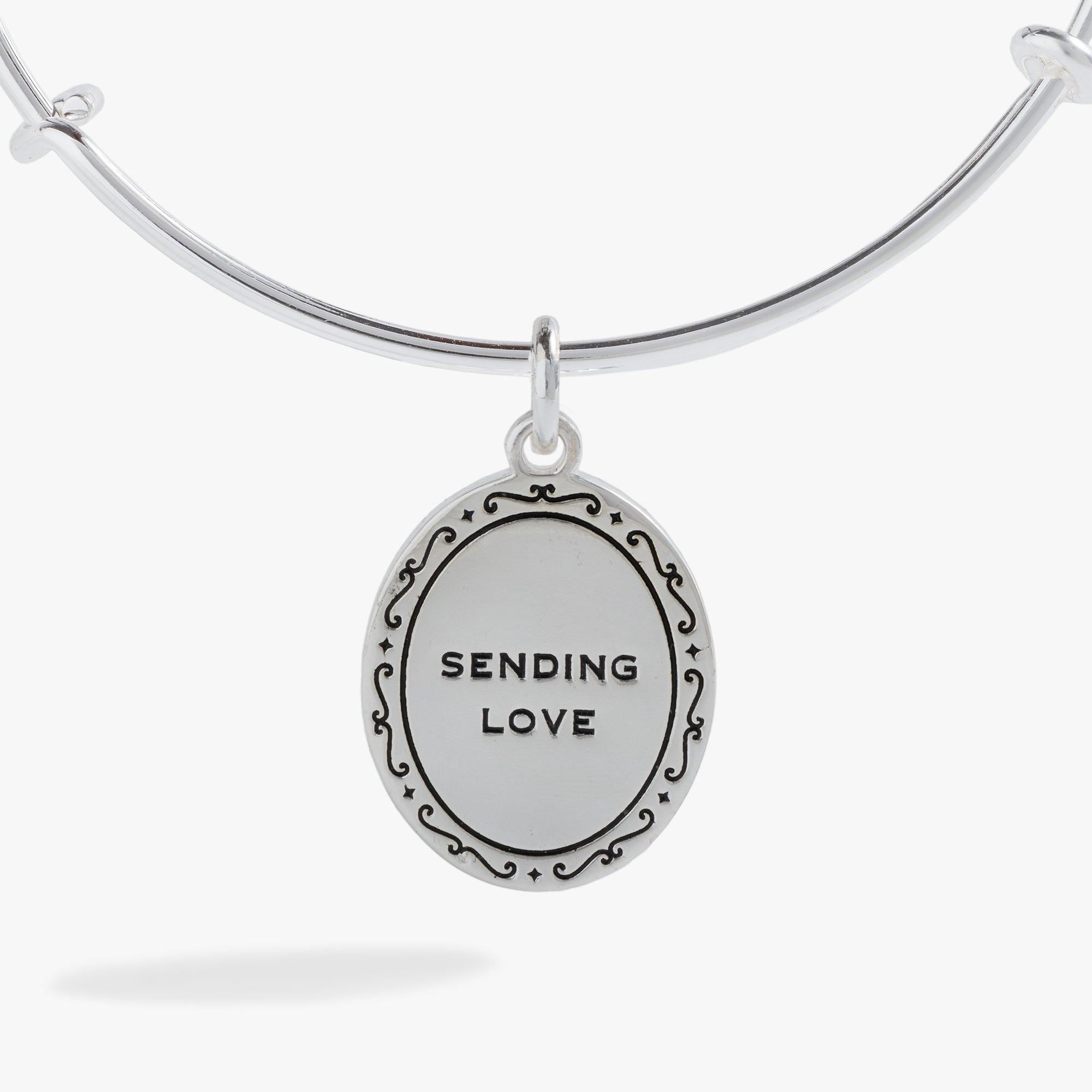 Sending Love Charm Bangle Silver | Alex and Ani