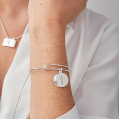 Hidden Message Cross Affirmation Bangle Silver | Alex and Ani