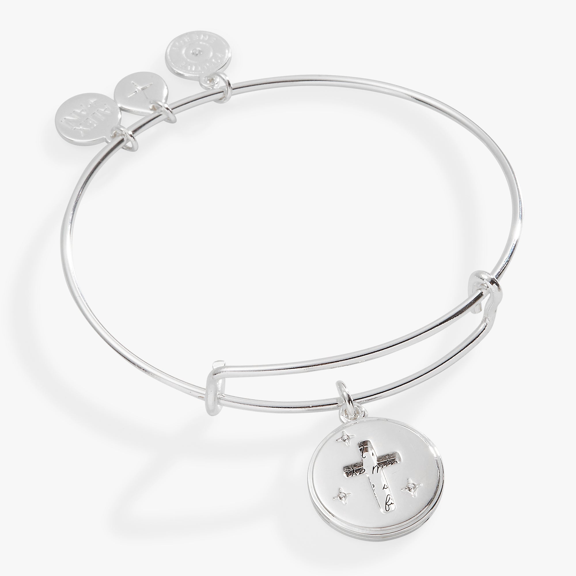 Hidden Message Cross Affirmation Bangle Silver | Alex and Ani
