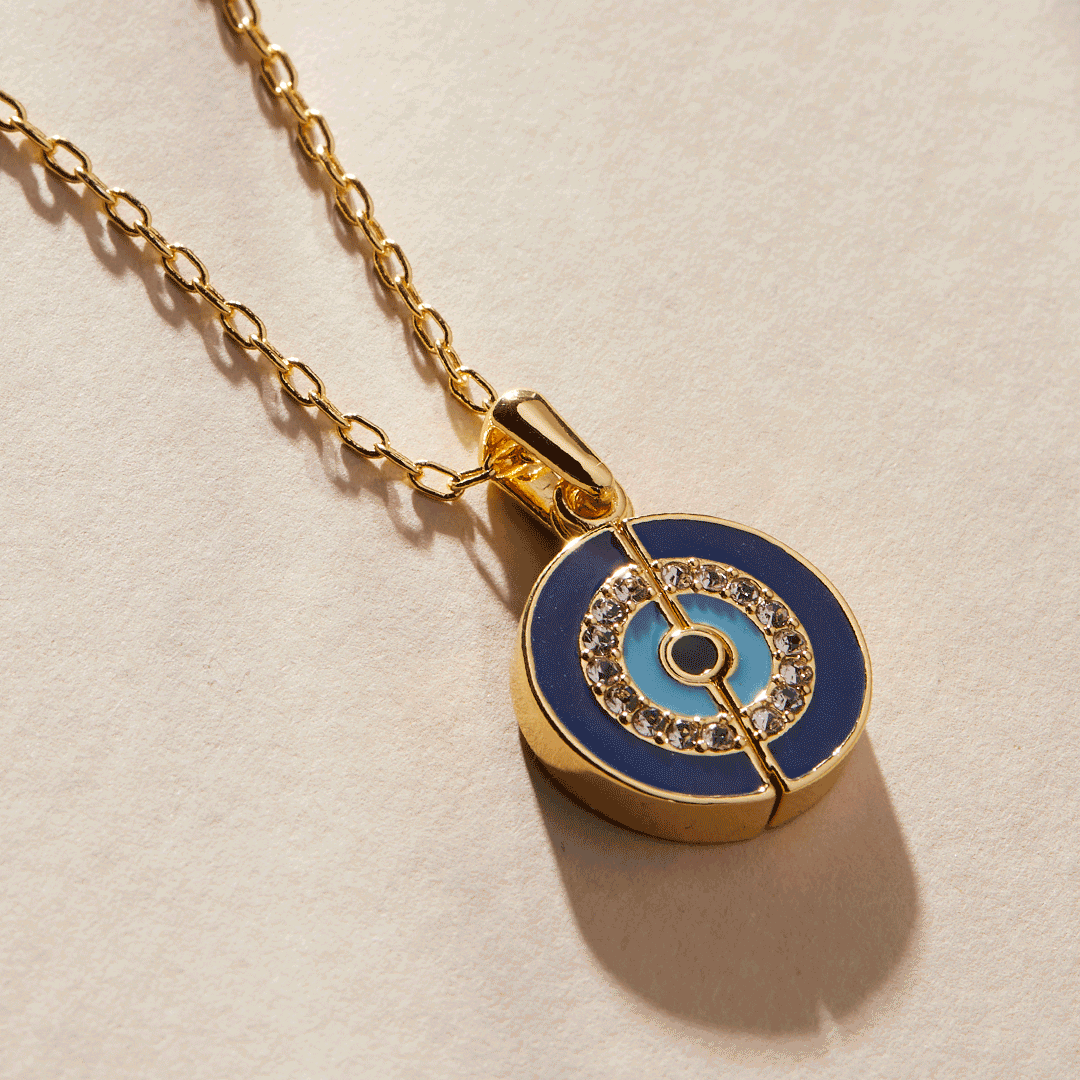 Evil Eye Mantra Necklace Gold | Alex and Ani