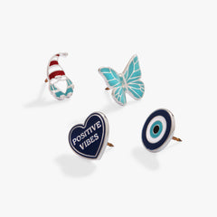 Christmas Bag Accessories Pin Set of 4 Silver | Alex and Ani