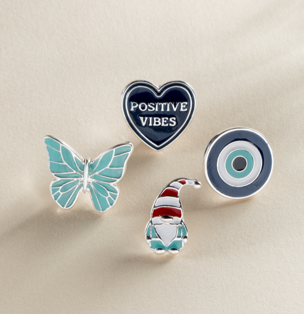 Christmas Bag Accessories Pin Set of 4 Silver | Alex and Ani