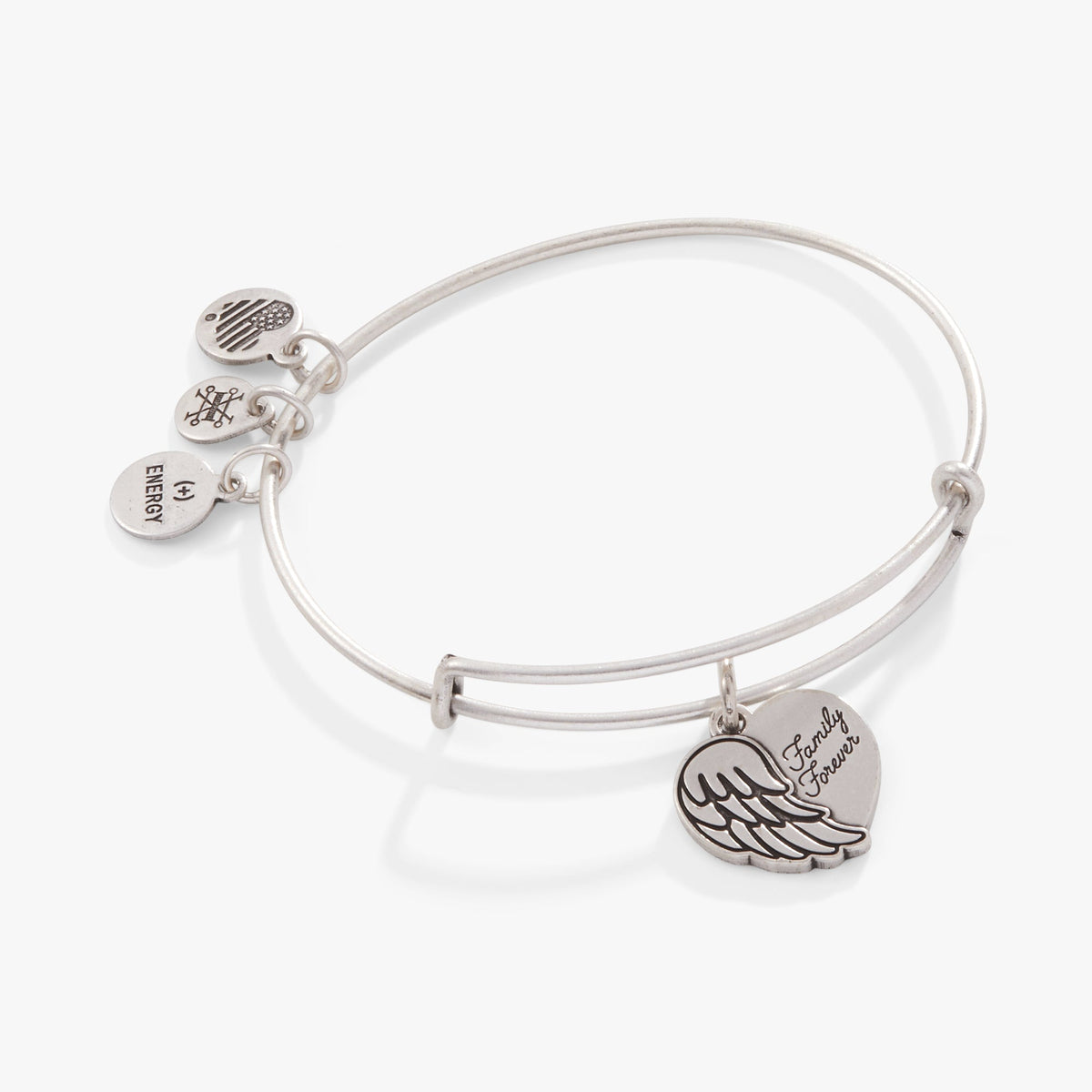 Family Forever' Angel Wing Heart Charm Bangle
    
    
    
       Rafaelian Silver | Alex and Ani