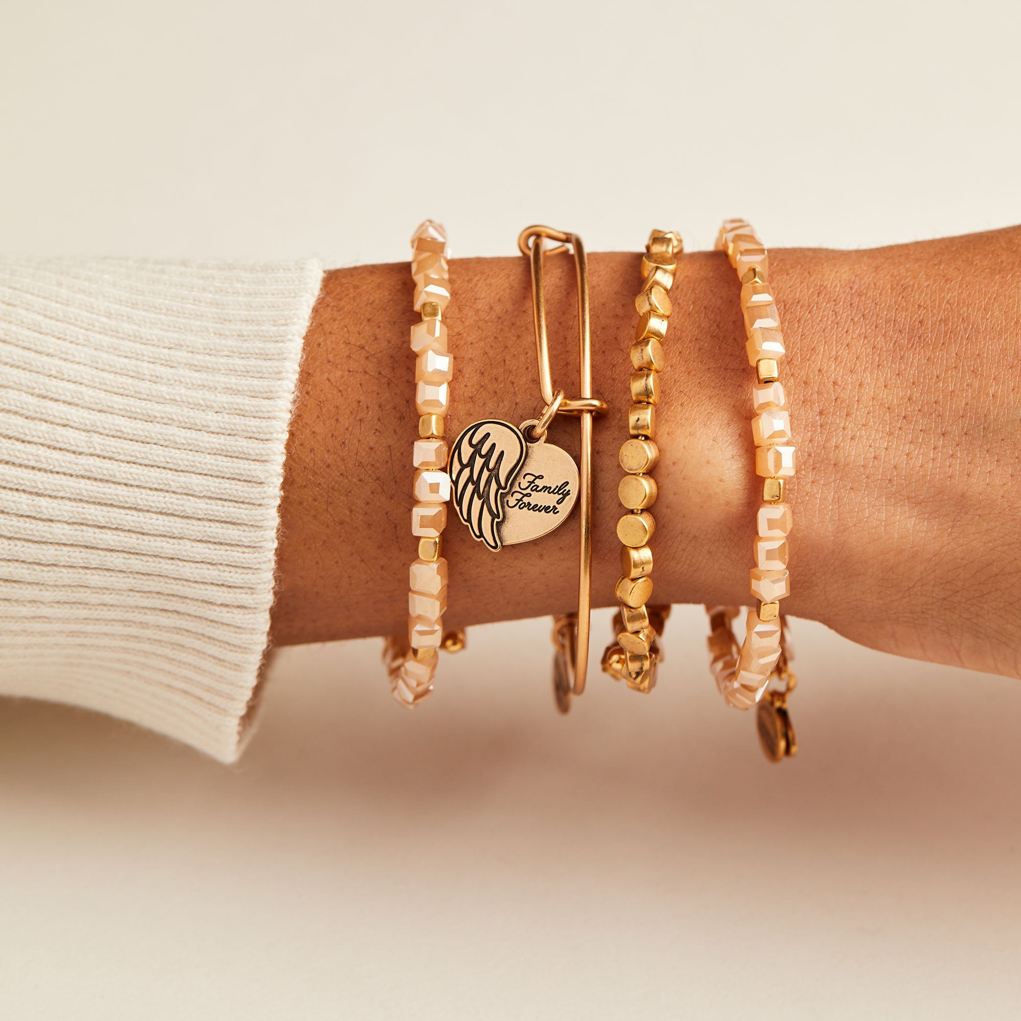 Family Forever' Angel Wing Heart Charm Bangle
    
    
    
       Rafaelian Silver | Alex and Ani