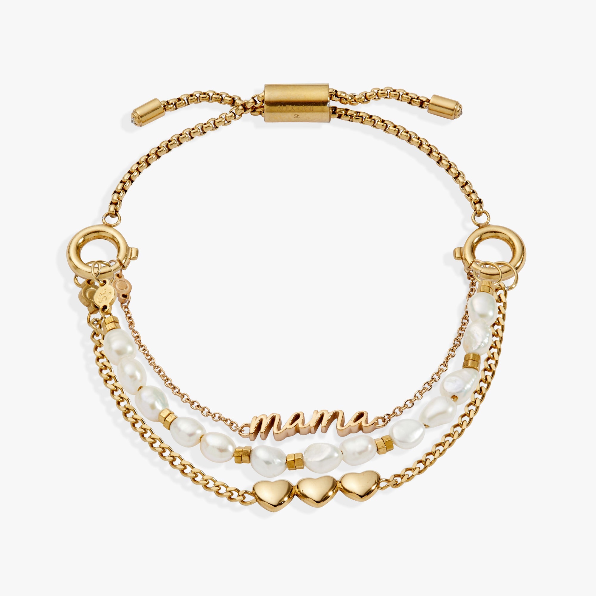 “Home is where the heart is” Mama Stranded Bracelet Stainless Steel Gold | Alex and Ani