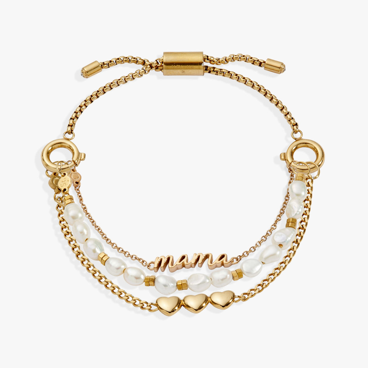 “Home is where the heart is” Mama Stranded Bracelet Stainless Steel Gold | Alex and Ani