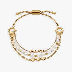 “Home is where the heart is” Mama Stranded Bracelet Stainless Steel Gold | Alex and Ani