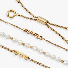 “Home is where the heart is” Mama Stranded Bracelet Stainless Steel Gold | Alex and Ani