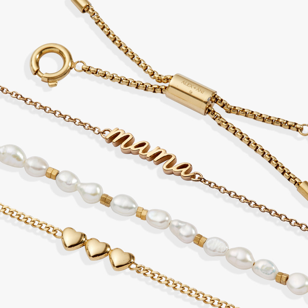 “Home is where the heart is” Mama Stranded Bracelet Stainless Steel Gold | Alex and Ani