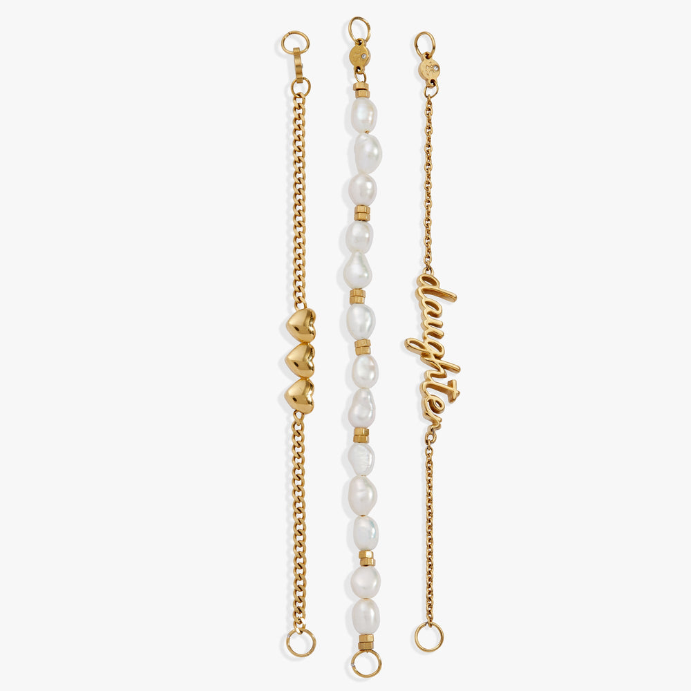 “Home is where the heart is” Daughter Stranded Bracelet Stainless Steel Gold | Alex and Ani