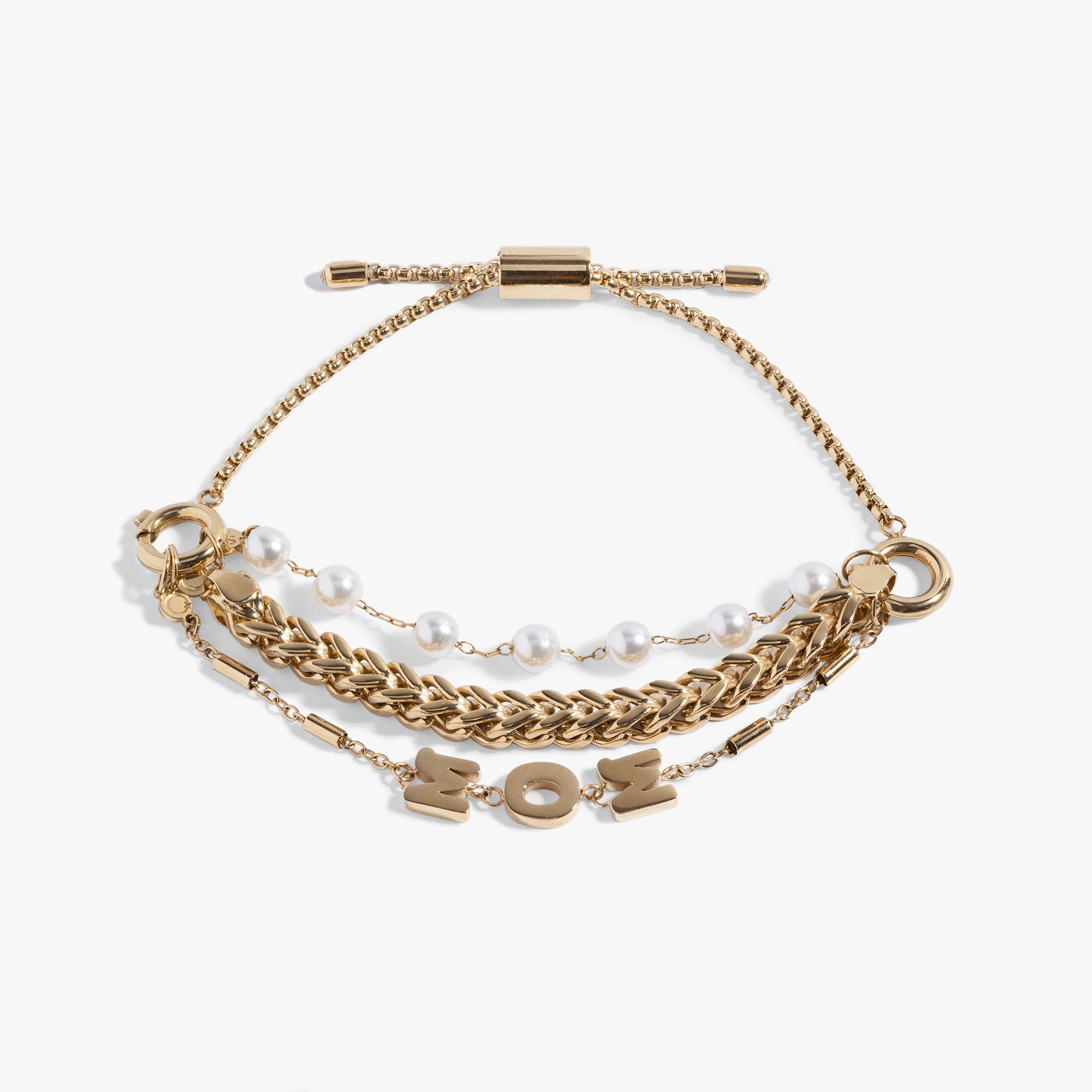 Stranded Pearl Mom Bracelet​ Stainless Steel Silver | Alex and Ani