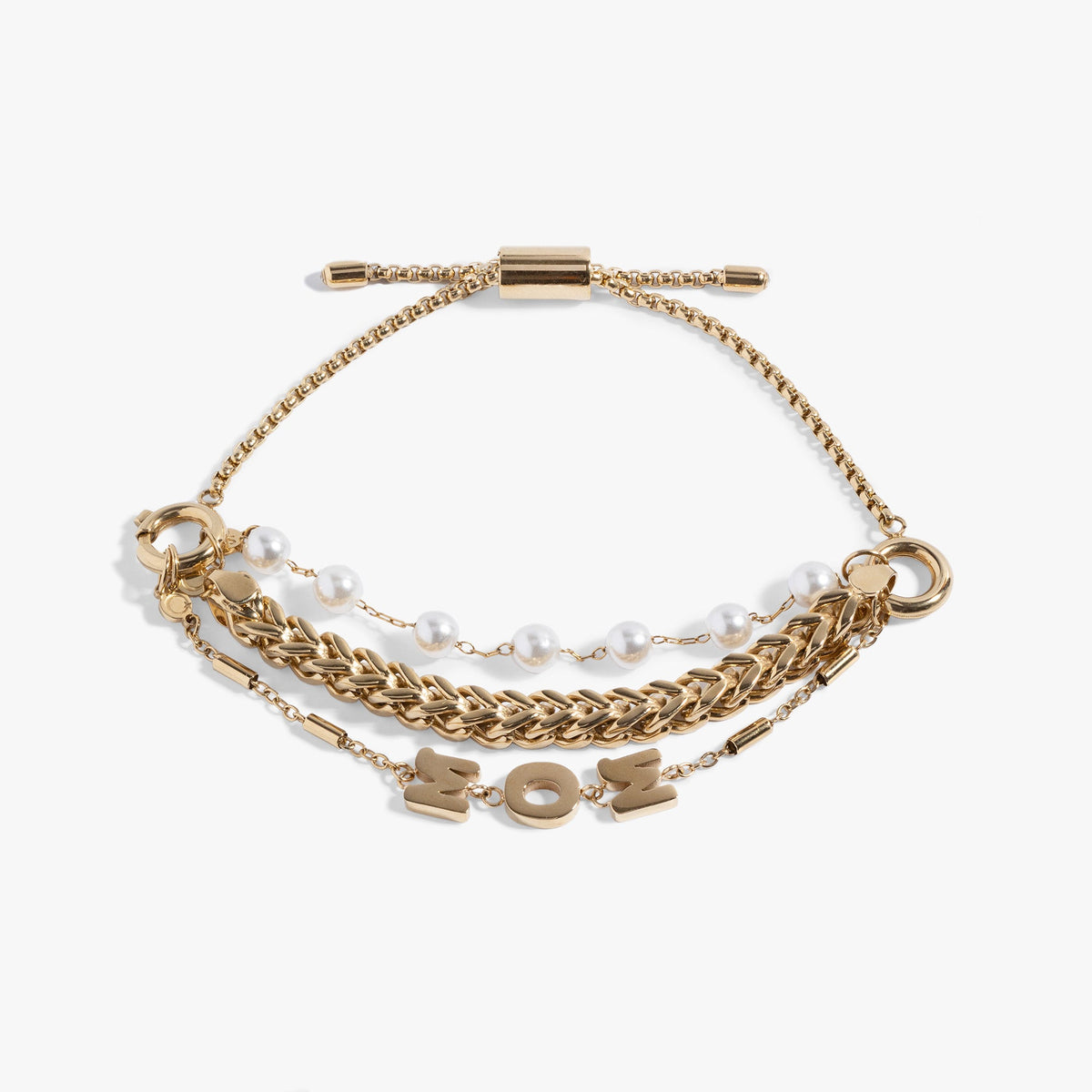 Stranded Pearl Mom Bracelet​ Stainless Steel Silver | Alex and Ani