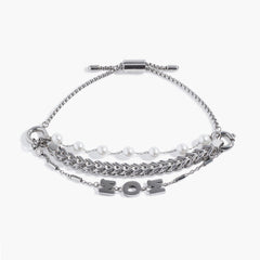 Stranded Pearl Mom Bracelet​ Stainless Steel Silver | Alex and Ani