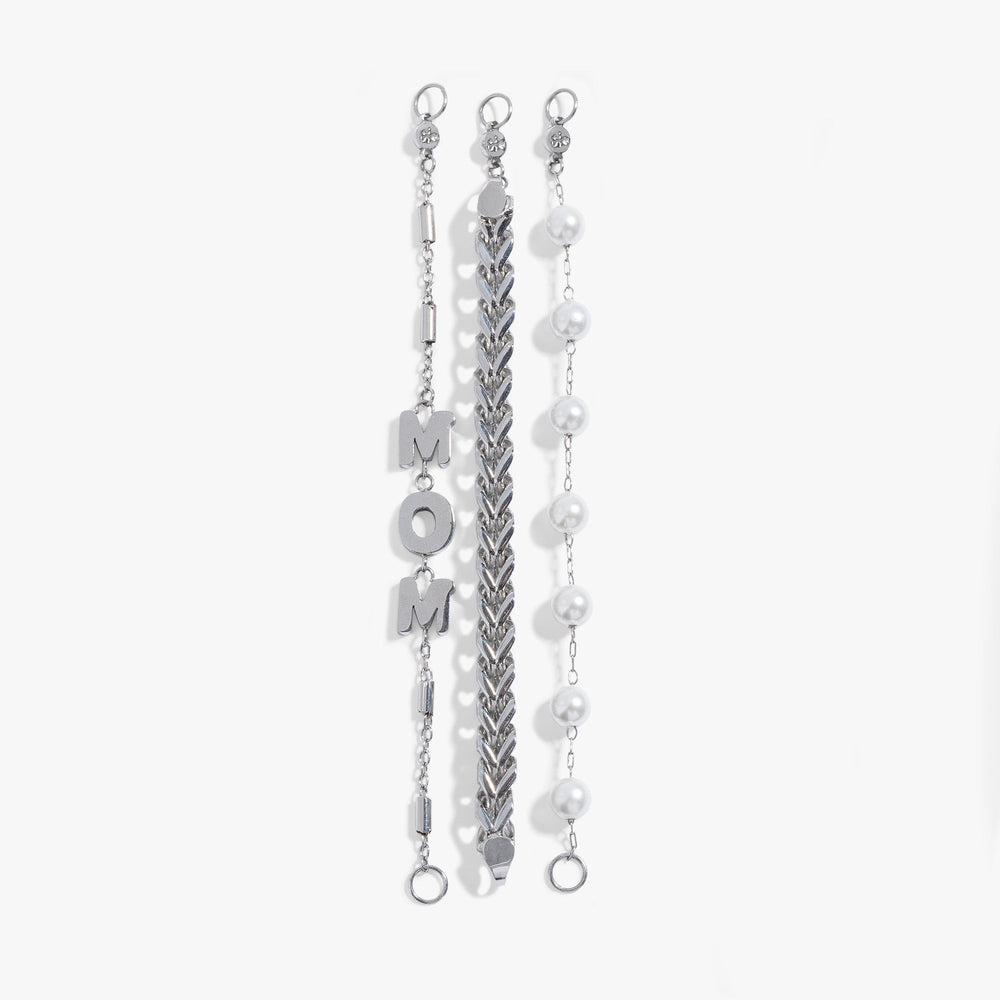 Stranded Pearl Mom Bracelet​ Stainless Steel Silver | Alex and Ani