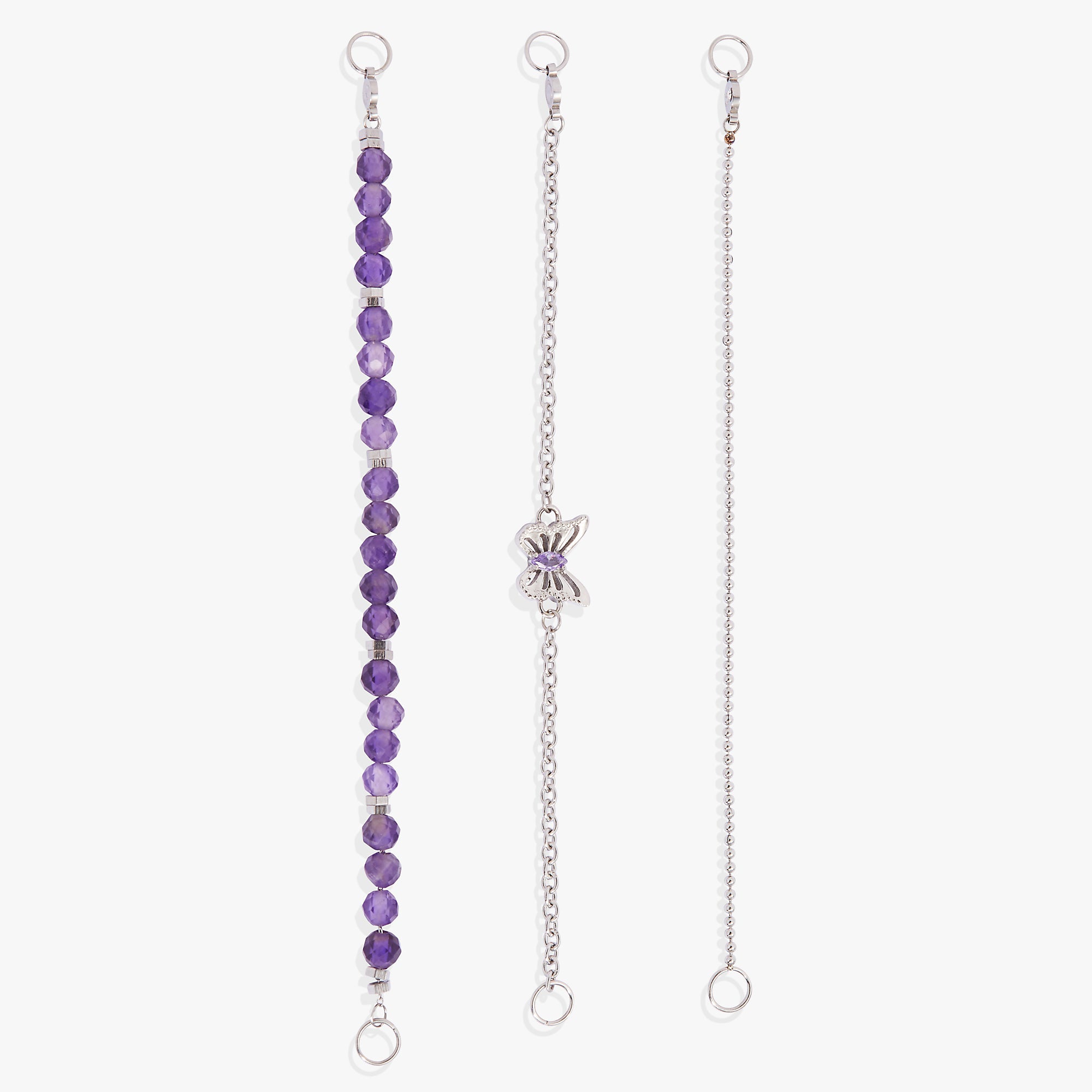 Stranded Butterfly Bracelet Set Stainless Steel Silver | Alex and Ani