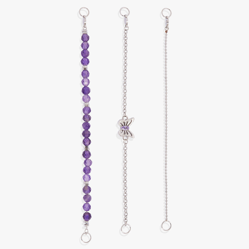 Stranded Butterfly Bracelet Set Stainless Steel Silver | Alex and Ani