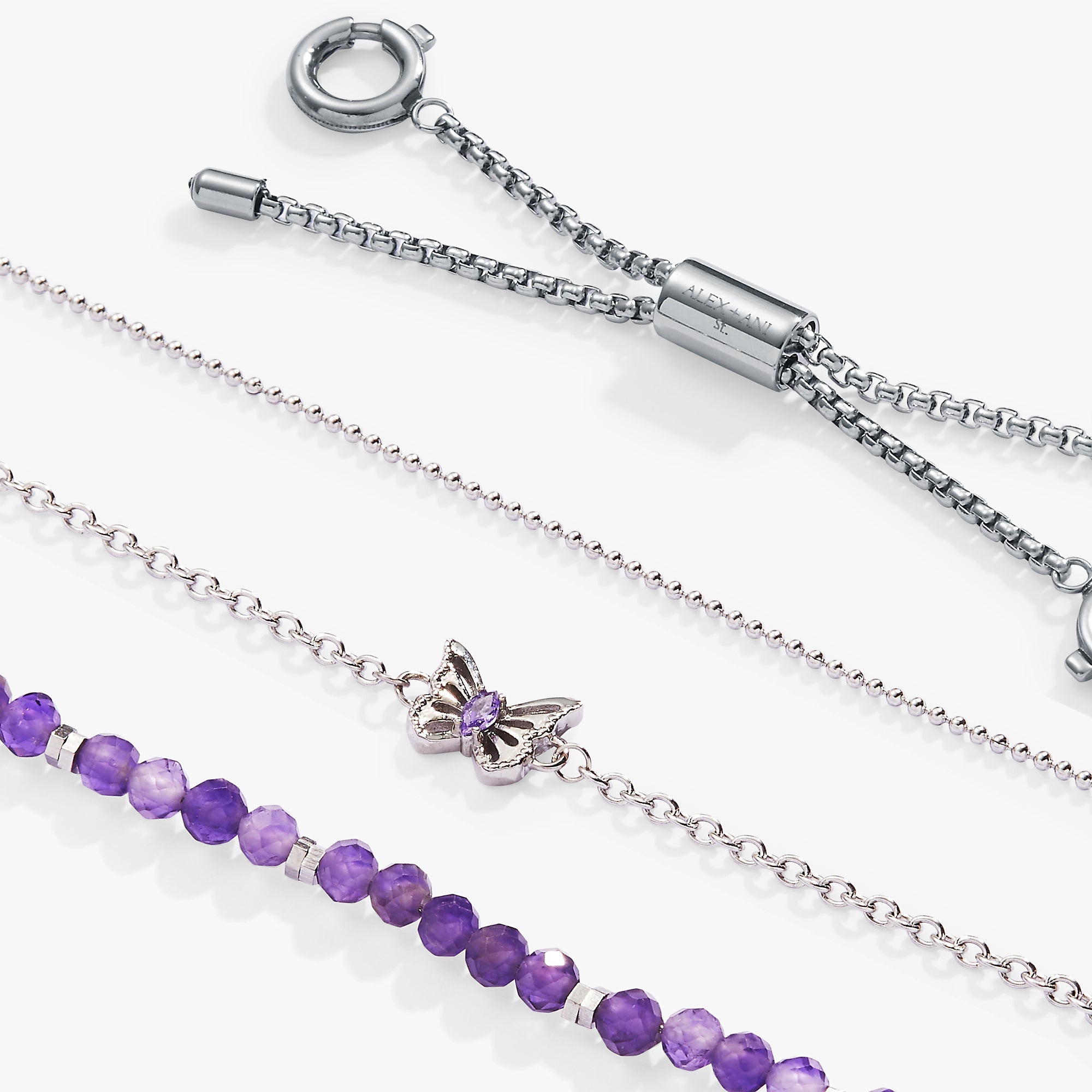Stranded Butterfly Bracelet Set Stainless Steel Silver | Alex and Ani