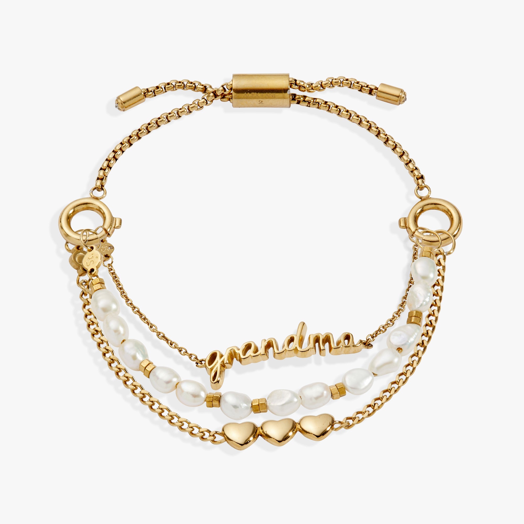 “Home is where the heart is” Grandma Stranded Bracelet Stainless Steel Gold | Alex and Ani