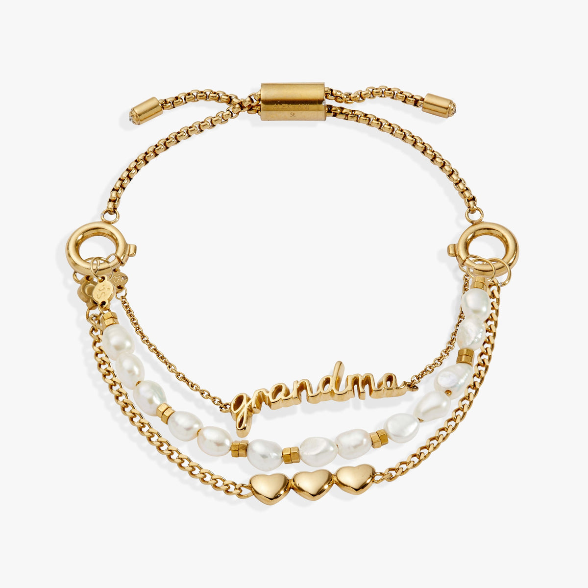 “Home is where the heart is” Grandma Stranded Bracelet Stainless Steel Gold | Alex and Ani