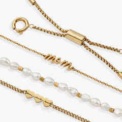 “Home is where the heart is” Mom Stranded Bracelet Stainless Steel Gold | Alex and Ani