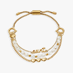 “Home is where the heart is” Aunt Stranded Bracelet Stainless Steel Gold | Alex and Ani