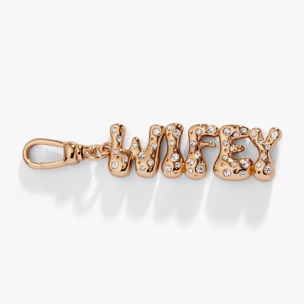 WIFEY Bubble Fob Clip Charm Gold | Alex and Ani