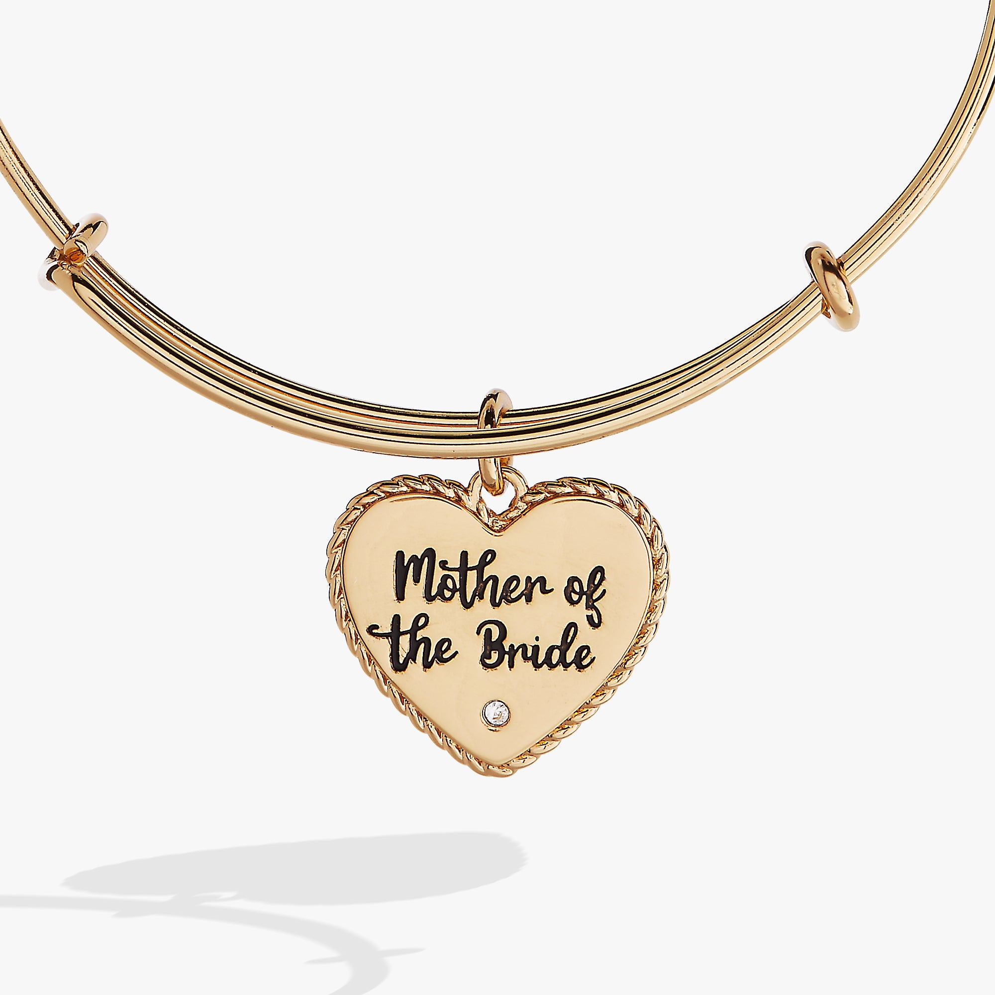 Mother of the Bride Heart Bangle – Keepsake Wedding Gift for Mom Gold | Alex and Ani